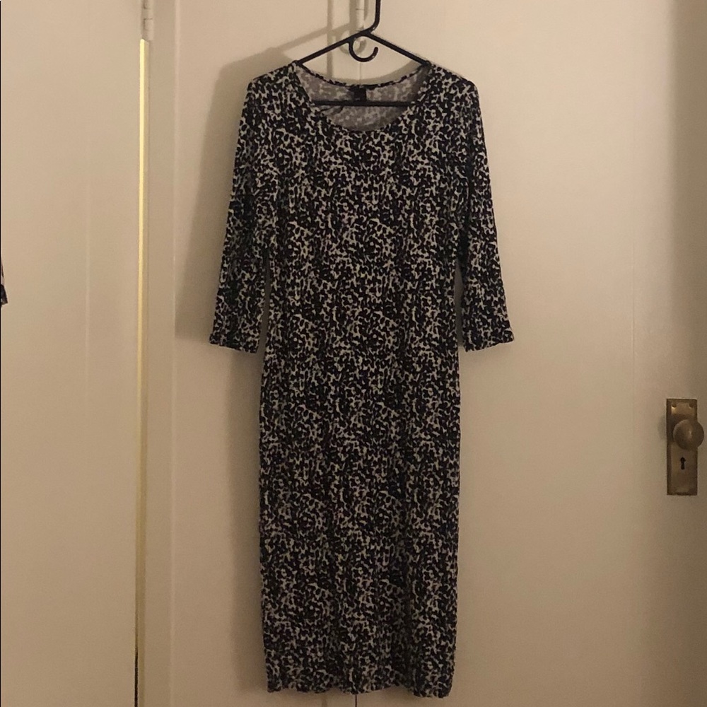 Patterned midi length jersey dress